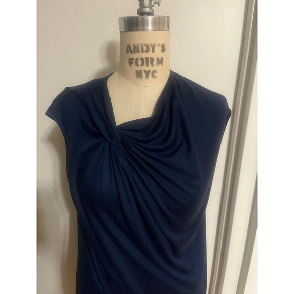 HELMUT LANG Sleeveless Knot Top in Dark Lapis Size Small - Picture 3 of 7